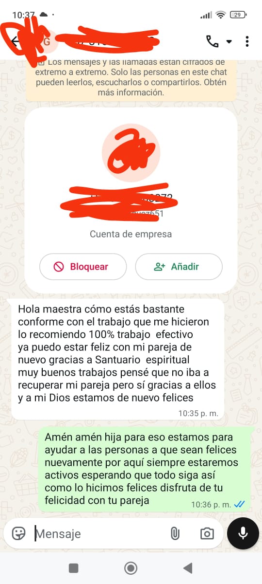 Testimonio WhatsApp 1